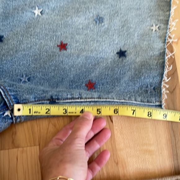 NWT Driftwood x Free People Embroidered Denim Bermudas in Starry Eyed size 29 - Picture 12 of 12